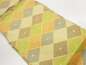 織悦製　子持ち菱模様織出し名古屋帯